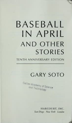 Baseball in April and Other Stories (Gary Soto,