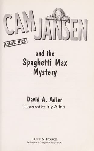 Cam Jansen and the Spaghetti Max Mystery (David